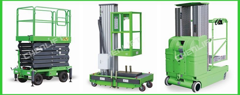 7.5 Meters Manual Pushing Mobile Scissor Lift X-Lift Platform 500Kg In Green