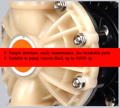 4.8 MM Stainless Steel Diaphragm Pump , Air Operated Double Diaphragm Pump 84 M