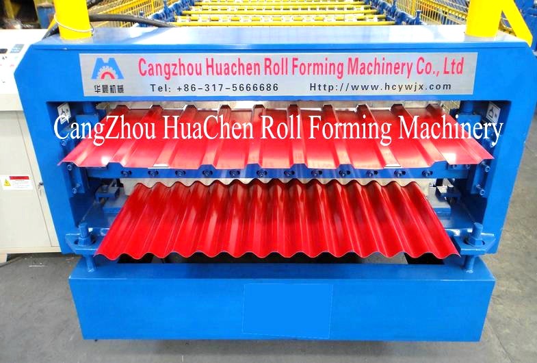 High speed double layer building used metal roofing roll forming machine