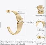 ORAZIO Stainless Steel Women Hoop Earrings Cute Huggie Earrings Cubic Zirconia