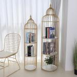 Rustproof Four Layers 32x136cm Metal Flower Stand Birdcage Shape