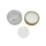 30g 50g Frosted Glass Cosmetic Jars With Bamboo Lids Luxury Face Cream Container