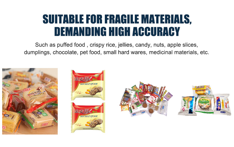 Plastic Plastic Chocolate Small Pouch Flow Packing Machine With 2 Sets Servo Control System
