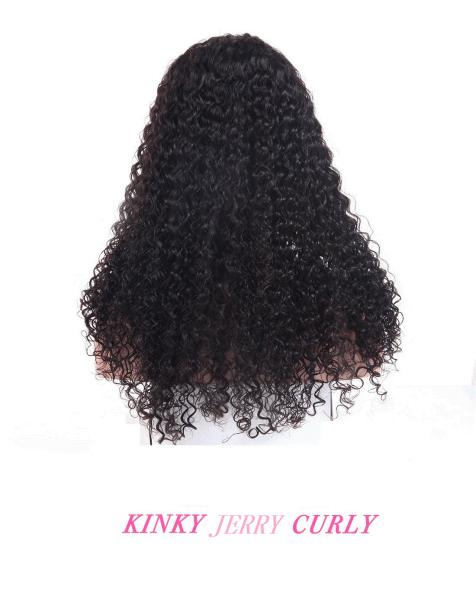 5X5 Lace Jerry Curly Wigs Human Hair Lace Front 24 Inches Human Hair Wig Nature