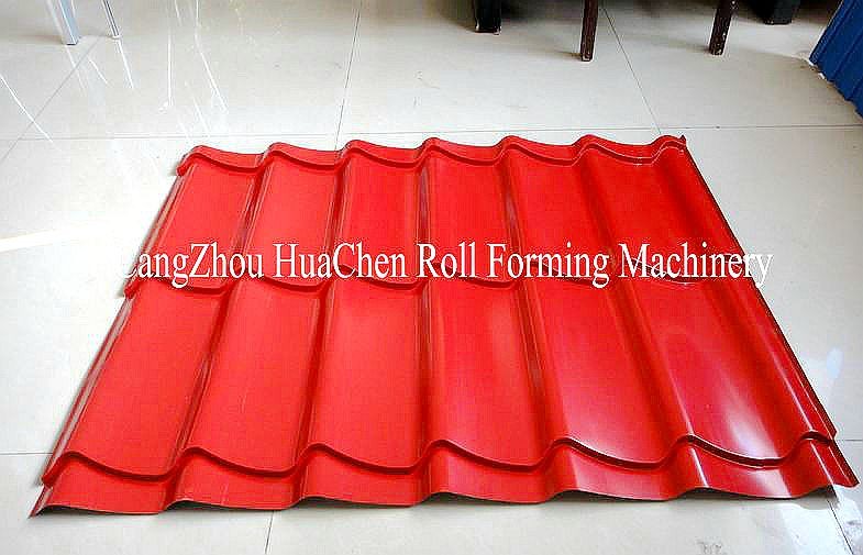 Simens PLC control Roofing Glazed Tile Roll Forming Machine 45# Steel Roller