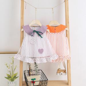 Quality Summer Sweet Lovely Children'S Dress Clothing Little Fresh Lapel Dress Girls Dress wholesale