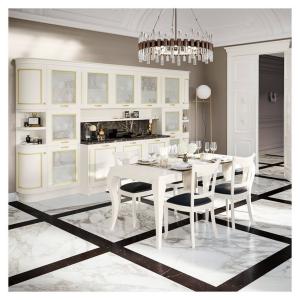 Quality Solid Wood European Kitchen Cabinets with Custom-made Design and Flat Edge Countertop wholesale