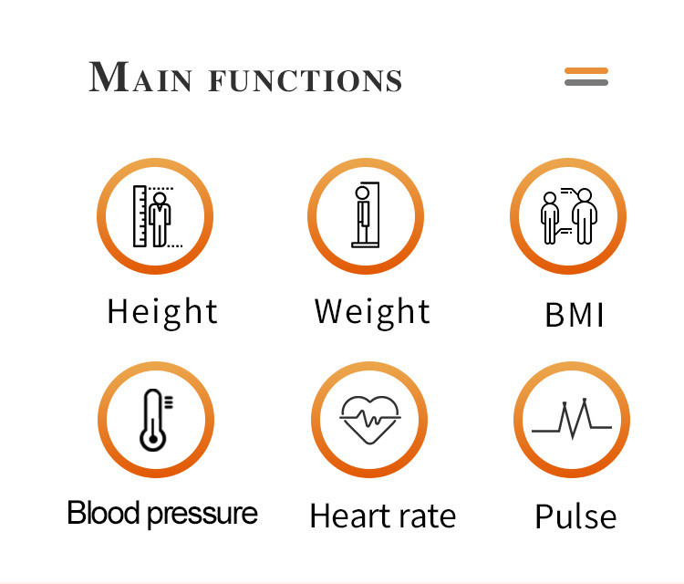 Ultrasonic Detector Lcd Screen Wifi Height Weight Bp Machine