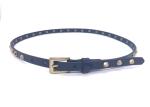 Hexagon Studded Women 's Leather Belts For Jeans With Square Pin Buckle