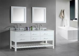 Quality Shaker Style Double Sink Bathroom Vanities And Cabinets Waterproof Board wholesale