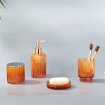 Colorful Shells Style Glass Soap Foam Dispenser Toothbrush Holder Bathroom