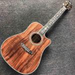 2020 New Handmade Cutaway Deluxe KOA Acoustic guitar solid koa wood with 100%