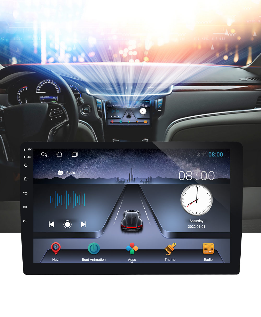Universal 9 inch Car Stereo Navigation Player with IPS Screen and Rear Camera Support