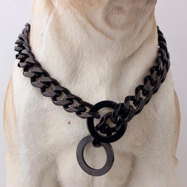 Dogs Luxury Stainless Steel Gold Crystal Diamond Chain Dog Collar All Season Pet