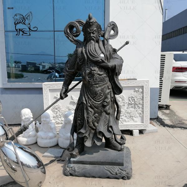 Brass Bronze Guan Gong Statue Life Size Guan Yu Sculpture Metal Eastern Buddha