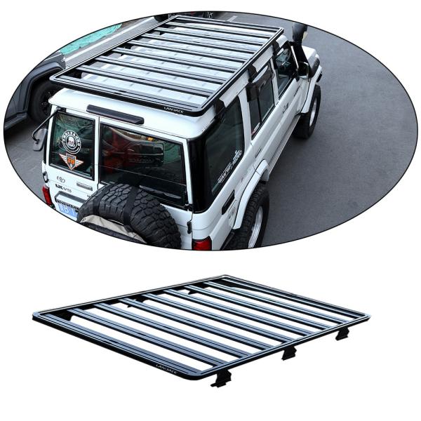 Black Aluminium Cargo Carrier Roof Rack for LC76 Toyota Hilux Nissavaan Patrol