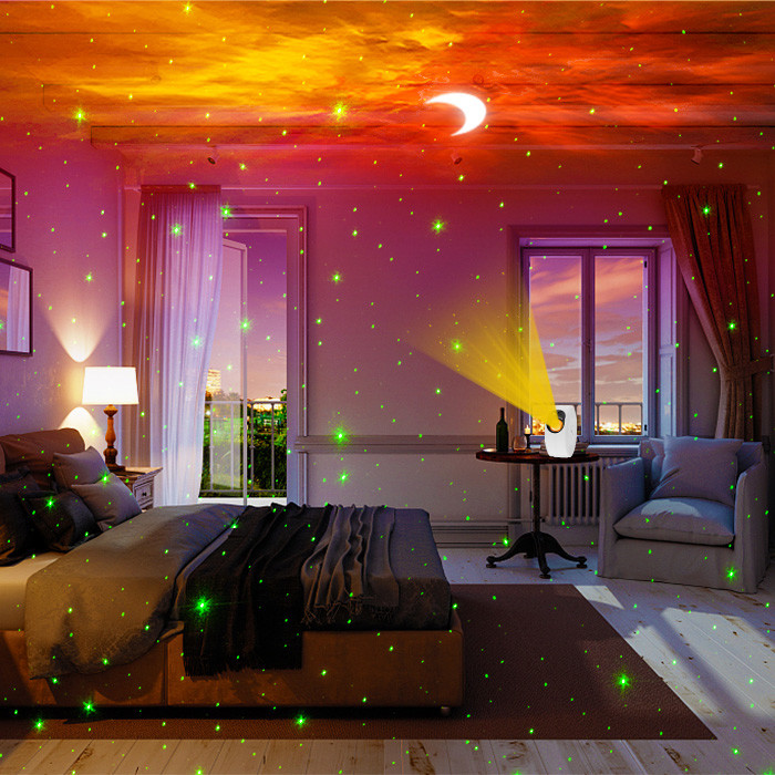Home ABS Moon Lamp Projector , Multifunctional Moon Star Night Light