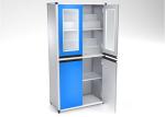 Floor Standing Pharmacy Medicine Cabinet with Aluminum And Wood