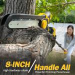 Garden Tool 8inch Chain Saw Portable Wood Cutting Machine Rechargeable Powerful