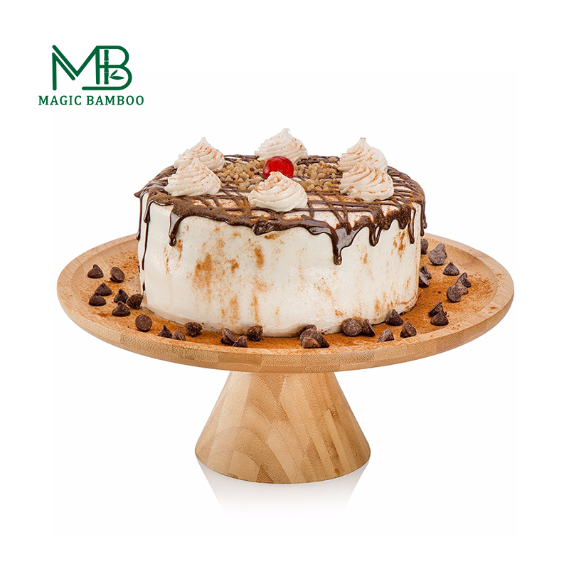 Turntable Spinning Bamboo Cake Stand Decorating For Parties Weddings And Restaurants