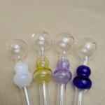 Simple Clear Glass Smoking Pipe 2mm Thick Customized Logo Avaiable