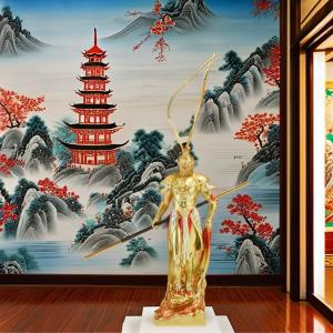 Quality Ornaments Journey to West 3D Resin Figure Metal OEM Monkey King Character Collection wholesale