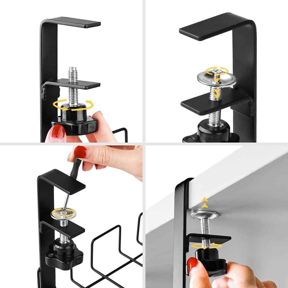 Adjustable Under Desk Cable Management Tray For Interior Office Living Room Furniture