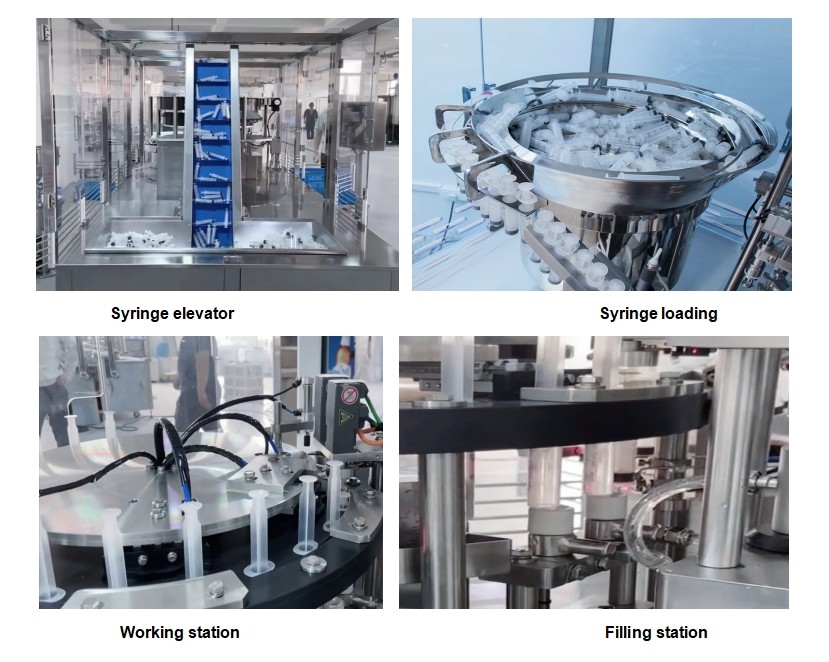 Gel viscous cosmetic cream prefilled filler automatic plastic syringe filling machine
