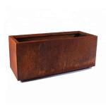 Outdoor Long Metal Rectangle Planter Box Corten Steel Rectangle Trough Planter
