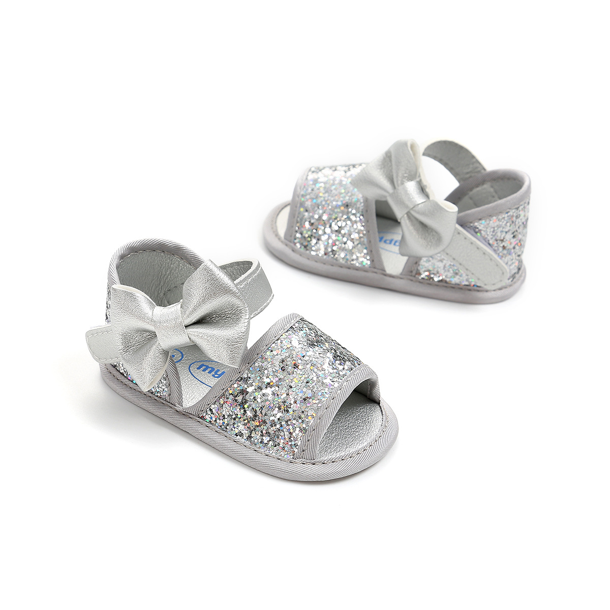 New designed PU Leather Gold Bowknot 0-18 months infant baby sandals