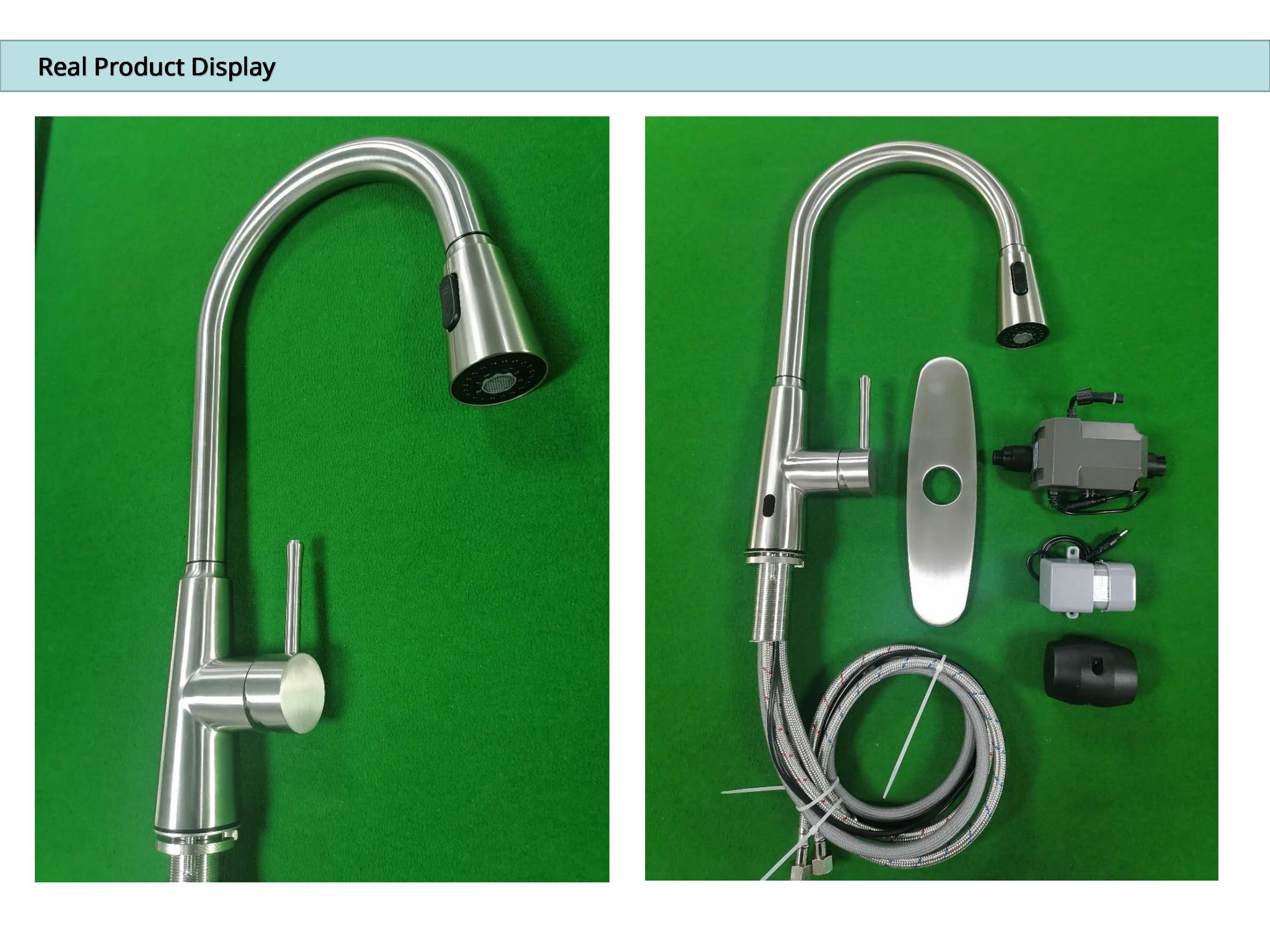 HOMEKA Infrared Touch Sensor Kitchen Faucet High Arc Spout For Sink