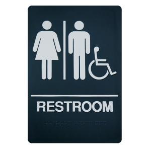Quality Adhesive Braille Unisex Restroom Symbol Sign For Bathroom wholesale