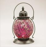 Turkish glass hanging mosaic tealight lantern holder lamp with metal stand