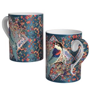 Quality 11.5cm Food Grade Bone China Coffee Cups 3D Relief Carving 400ml Bone China Mugs wholesale
