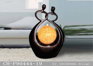 Quality Brown Gold Polyresin Indoor Fountain Lights With Middle Ball wholesale