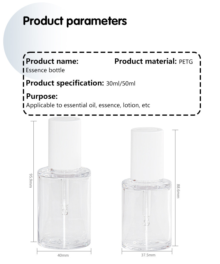 30ml/50ml Customized Color And Customized Logo PETG Skin Care Packaging Serum Dropper Bottle