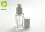 Empty 30ml Square Glass Foundation Bootle For Cosmetic Packaging