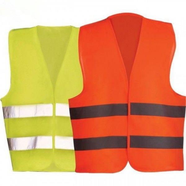 Cheap Construction Areas Reflective Safety Vest , Yellow Orange High Visibility Vest for sale
