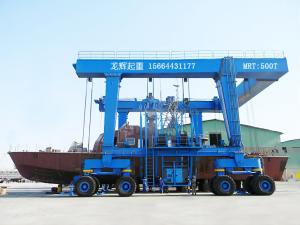 Blue Color Gantry Boat Lift Crane 20 Tons For Shipbuilding Industry