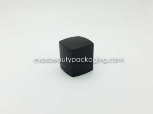 Quality N2025 square uv coating matte black nail polish cap nail polish packaging double cap soft touch coating plastic cap wholesale