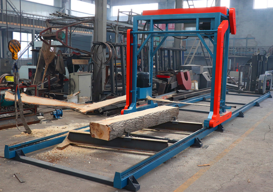 Electrical wood chain saw cutting machines, Frequency walking chainsaw mill with big guide bar
