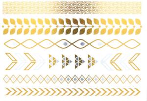 Quality Gold and silver metallic tattoo, metallic temporary tattoo, OEM tattoo, custom designs wholesale