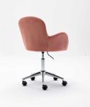 Silver Base Modern Leisure Style Pink Velvet Swivel Chair 8.6KGS