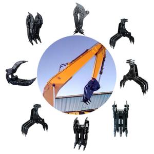 Quality Customized Mechanical Excavator Grab , Excavator Log Grapple Q355B Material wholesale