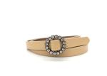Casual Dressy Rhinestone Belts / Shiny Buckle Womens Leather Belt