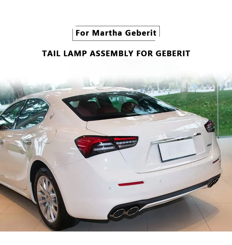 For Maserati Ghibli Led Taillight Assembly 14-20 Retrofit Old To New Rear Tail Light Flowing Turn Brake Car Accessory