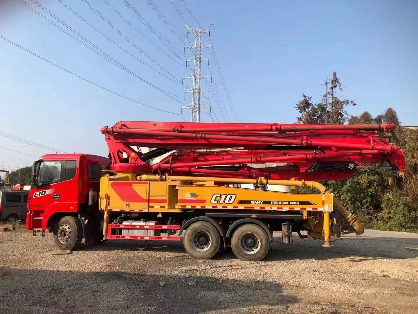 SANY SYM5290THBES 430C-10 Used Truck Mounted Concrete Boom Pump Truck 43Meters