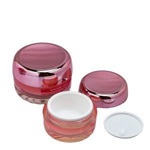 Quality Empty Container Electroplated Pink Gradient Glass Cream Jar Wholesale Factory Direct Sale Cosmetics Package wholesale