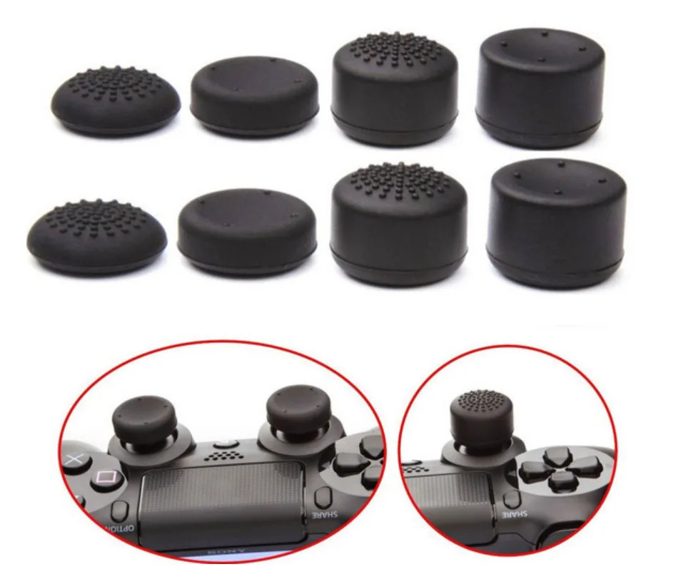8 In 1 Kit Set Silicone Thumb Grips Ergonomic For PS / XBOX Controller