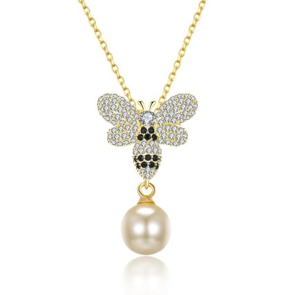 Fashion ODM Butterfly Crystal 0.27in Pearl 3.93g Sterling Silver Jewelry